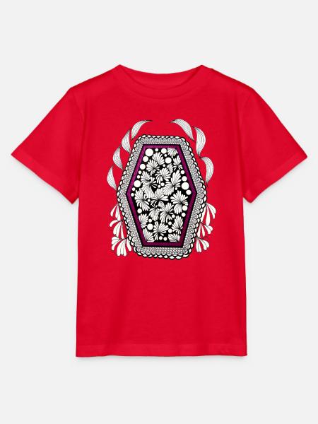 Blütenrahmen im Magenta-Frame - Stanley/Stella Kinder T-Shirt MINI CREATOR  - Rot