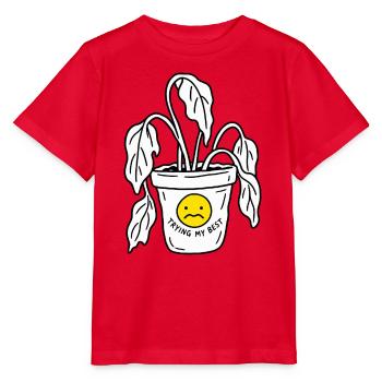 Pflanze mit traurigem Gesicht – Trying my Best - Stanley/Stella Kinder T-Shirt MINI CREATOR  - Rot - Vorne - Jaiden (125cm)