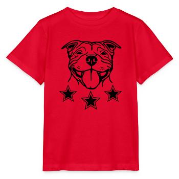 Stafford Happy © www.dog-power.nl - Stanley/Stella MINI CREATOR Kids’ T-Shirt - red - Front - Jaiden (125cm)