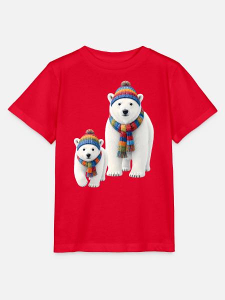 Regenbogenbär mit Schal - Stanley/Stella Kinder T-Shirt MINI CREATOR - Rot