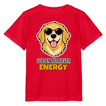 Golden Retriever Energy – Hund mit Sonnenbrille - Stanley/Stella Kinder T-Shirt MINI CREATOR  - Rot - Vorne - Jaiden (125cm)