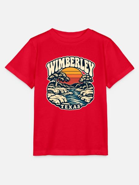 Texas Wimberley Sonnenuntergang Fluss - Stanley/Stella Kinder T-Shirt MINI CREATOR  - Rot