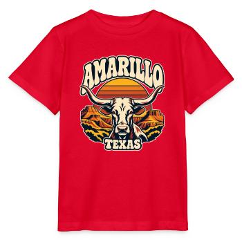 Amarillo Texas Sonnenuntergang - Stanley/Stella Kinder T-Shirt MINI CREATOR  - Rot - Vorne - Jaiden (125cm)