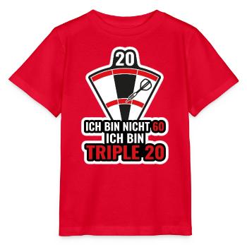 Darts Shirt - Ich bin nicht 60 - Triple 20 - Stanley/Stella Kinder T-Shirt MINI CREATOR  - Rot - Vorne - Jaiden (125cm)