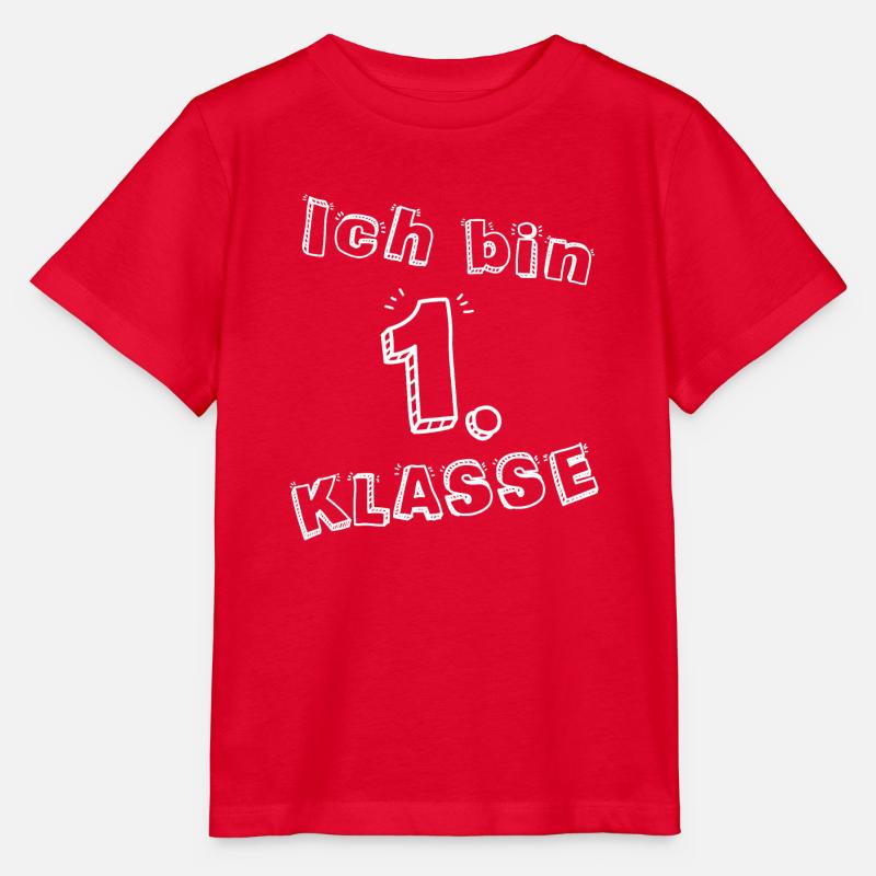 Einschulung Ich Bin 1. Klasse Schulanfänger - Stanley/Stella Kinder T-Shirt MINI CREATOR - Rot
