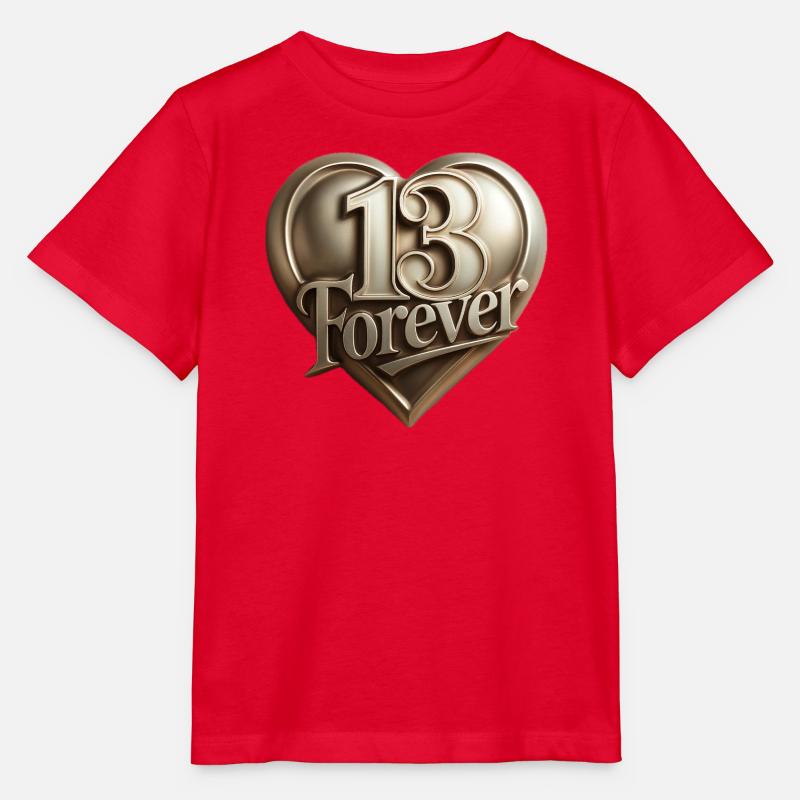 13forever in Herzform - Stanley/Stella Kinder T-Shirt MINI CREATOR  - Rot