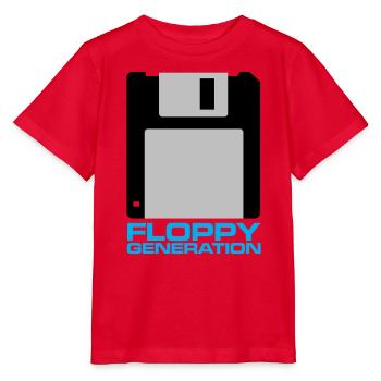 Disquette Génération 3.5 - T-shirt bio MINI CREATOR Stanley/Stella Enfant - rouge - Devant - Jaiden (125cm)