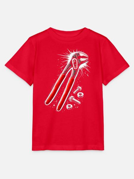 Rohrzange Werkzeug Handwerker Design  - Stanley/Stella Kinder T-Shirt MINI CREATOR  - Rot