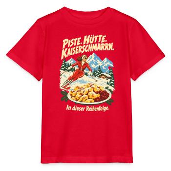 Piste Hütte Kaiserschmarrn Ski - Stanley/Stella Kinder T-Shirt MINI CREATOR  - Rot - Vorne - Jaiden (125cm)