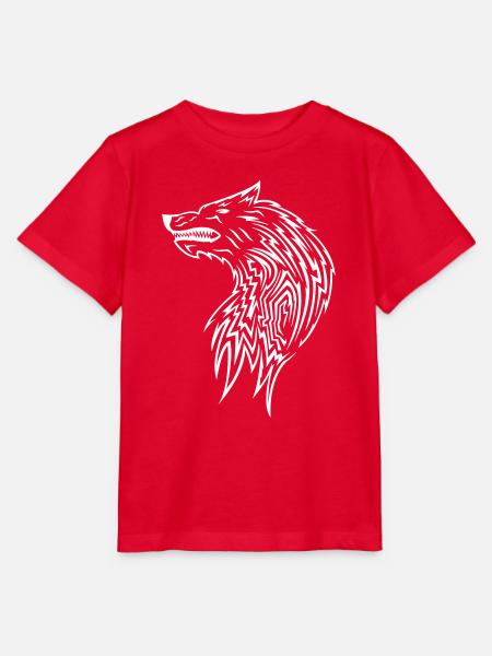 Wolf Tribal - Stanley/Stella Kinder T-Shirt MINI CREATOR - Rot