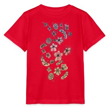 Flowers meadow colorful - Stanley/Stella MINI CREATOR Kids’ T-Shirt - red - Front - Jaiden (125cm)