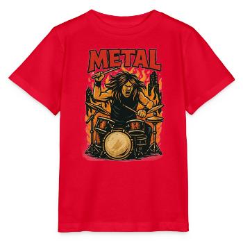 Metal Beater - Stanley/Stella Kinder T-Shirt MINI CREATOR  - Rot - Vorne - Jaiden (125cm)