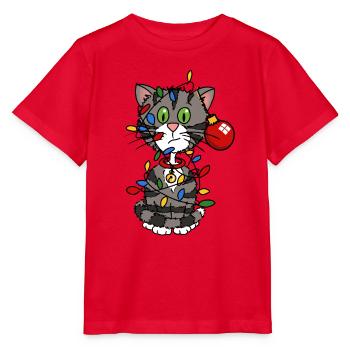 Christmascat - T-shirt bio MINI CREATOR Stanley/Stella Enfant - rouge - Devant - Jaiden (125cm)