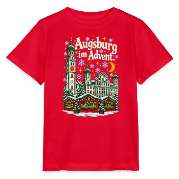 Augsburg im Advent Perlachturm - Stanley/Stella Kinder T-Shirt MINI CREATOR  - Rot - Vorne - Jaiden (125cm)