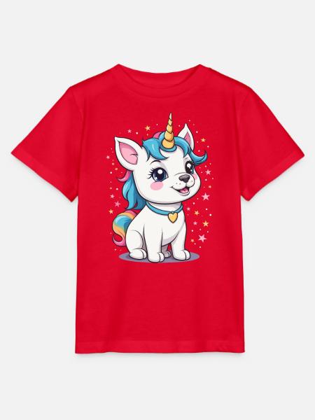 Süßer Einhorn Hund - Stanley/Stella Kinder T-Shirt MINI CREATOR  - Rot