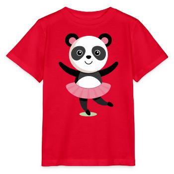 Tanzende Panda mit Tutu - Stanley/Stella Kinder T-Shirt MINI CREATOR  - Rot - Vorne - Jaiden (125cm)