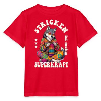 Stricken Strickerin Stricker - Stanley/Stella Kinder T-Shirt MINI CREATOR  - Rot - Vorne - Jaiden (125cm)