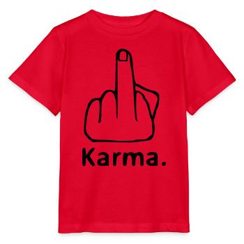 Doigts puants, karma - T-shirt bio MINI CREATOR Stanley/Stella Enfant - rouge - Devant - Jaiden (125cm)