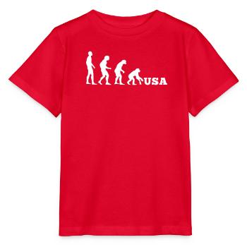 USA Evolution Backwards - Stanley/Stella MINI CREATOR Kids’ T-Shirt - red - Front - Jaiden (125cm)