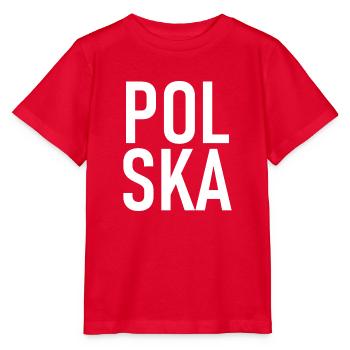 Lettrage Polska - Polen - Pologne - T-shirt bio MINI CREATOR Stanley/Stella Enfant - rouge - Devant - Jaiden (125cm)
