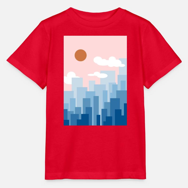 Skyline rosa - Stanley/Stella Kinder T-Shirt MINI CREATOR  - Rot