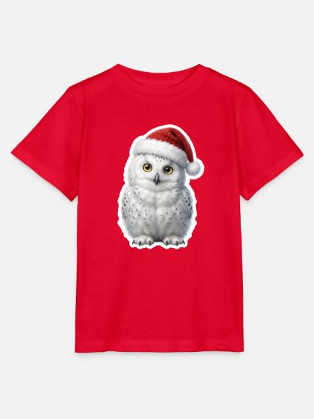 Weise Schnee Eule in Weihnachtsstimmung - Stanley/Stella Kinder T-Shirt MINI CREATOR  - Rot
