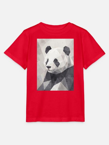 Geometrischer Panda Polygon Art  - Stanley/Stella Kinder T-Shirt MINI CREATOR  - Rot