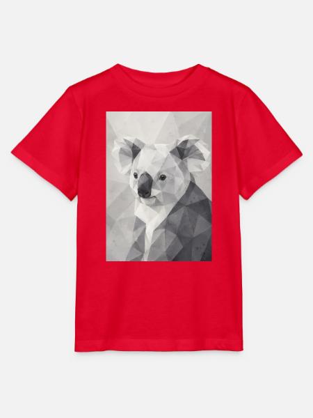 Geometrischer Koala Polygon Art  - Stanley/Stella Kinder T-Shirt MINI CREATOR  - Rot
