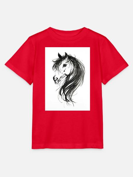 Pferdekopf gemalt - Stanley/Stella Kinder T-Shirt MINI CREATOR - Rot