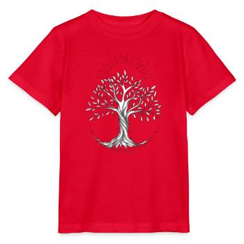 Ahnenbaum in schwarzer Tinte - Stanley/Stella Kinder T-Shirt MINI CREATOR  - Rot - Vorne - Jaiden (125cm)