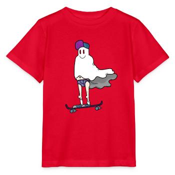Ghost on the skateboard - Stanley/Stella MINI CREATOR Kids’ T-Shirt - red - Front - Jaiden (125cm)
