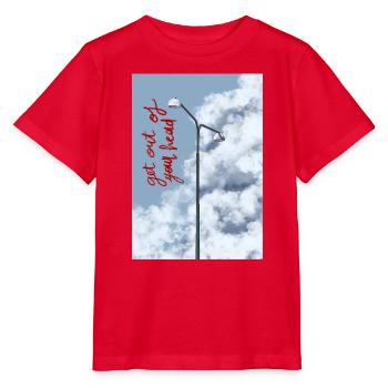 Wolken und Straßenlaterne am Himmel - Stanley/Stella Kinder T-Shirt MINI CREATOR  - Rot - Vorne - Jaiden (125cm)