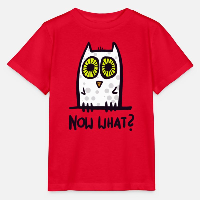 now what? lustige Eule - Stanley/Stella Kinder T-Shirt MINI CREATOR  - Rot