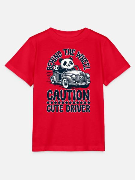 Panda hinter dem Steuer – Achtung: Süßer Fahrer! - Stanley/Stella Kinder T-Shirt MINI CREATOR  - Rot