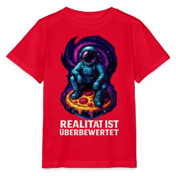 Astronaut auf Pizza im Kosmos - Stanley/Stella Kinder T-Shirt MINI CREATOR  - Rot - Vorne - Jaiden (125cm)