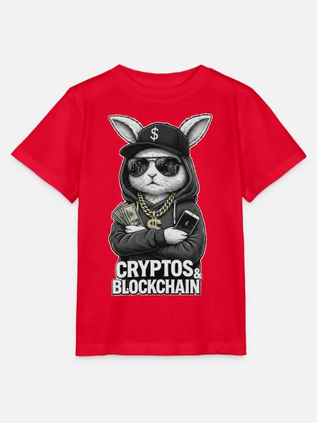 CryptoRabbit: Blockchain Hustle T-Shirt - Stanley/Stella Kinder T-Shirt MINI CREATOR  - Rot