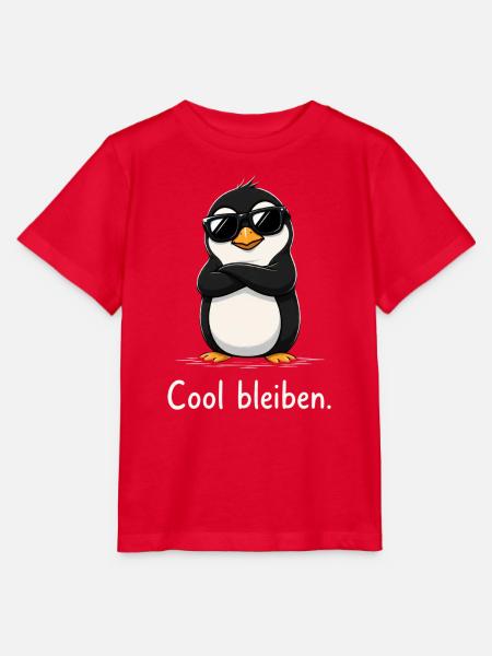Kühler Pinguin mit Sonnenbrille - Stanley/Stella Kinder T-Shirt MINI CREATOR - Rot