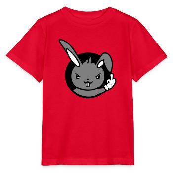Hase Mittelfinger Zeigen Böse Frech Beleidigend - Stanley/Stella Kinder T-Shirt MINI CREATOR  - Rot - Vorne - Jaiden (125cm)
