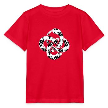 eine weiße Schlange, die ihren Schwanz frisst - Stanley/Stella Kinder T-Shirt MINI CREATOR  - Rot - Vorne - Jaiden (125cm)