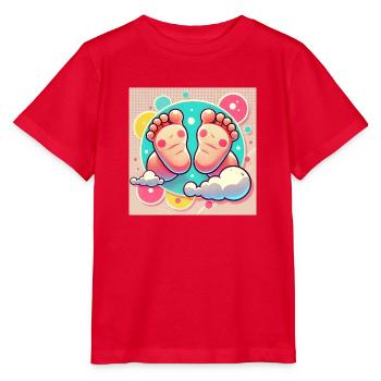 Zauberhafte Babyfüße – Der Anfang von etwas Großem - Stanley/Stella Kinder T-Shirt MINI CREATOR  - Rot - Vorne - Jaiden (125cm)
