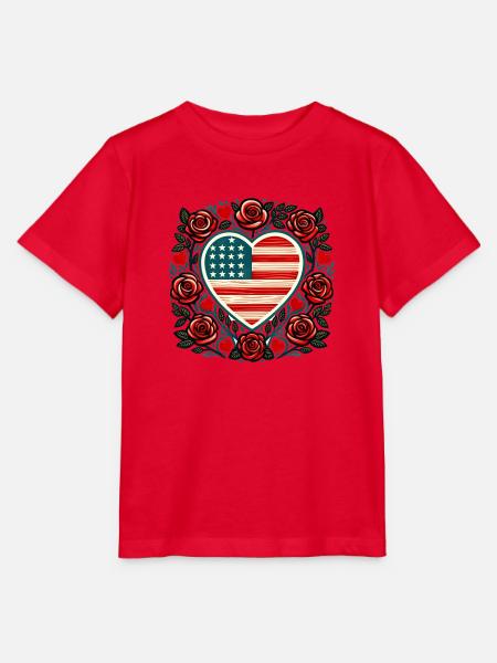 USA-Flagge - Stanley/Stella Kinder T-Shirt MINI CREATOR - Rot