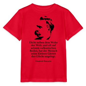 Nietzsche: Fermer à côté du malheur du monde, et souvent - T-shirt bio MINI CREATOR Stanley/Stella Enfant - rouge - Devant - Jaiden (125cm)