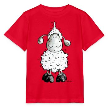 Mc Wolle Wollschaf Schaf - Stanley/Stella Kinder T-Shirt MINI CREATOR  - Rot - Vorne - Jaiden (125cm)