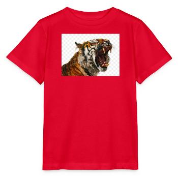 Tiger Roar Art Print - Stanley/Stella MINI CREATOR Kids’ T-Shirt - red - Front - Jaiden (125cm)