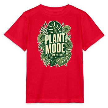 Plant Mode Always On – Monstera Design - Stanley/Stella MINI CREATOR Kids’ T-Shirt - red - Front - Jaiden (125cm)