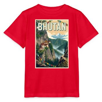 Erleben Sie die Berglandschaften Bhutans - Stanley/Stella Kinder T-Shirt MINI CREATOR  - Rot - Vorne - Jaiden (125cm)