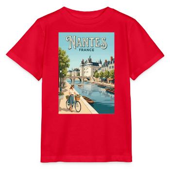 Entdecken Sie die elegante Stadt Nantes in Frankreich - Stanley/Stella Kinder T-Shirt MINI CREATOR  - Rot - Vorne - Jaiden (125cm)