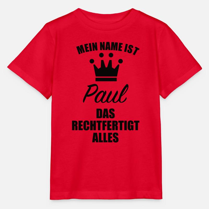 Paul Name Vorname Geschenk - Stanley/Stella Kinder T-Shirt MINI CREATOR  - Rot