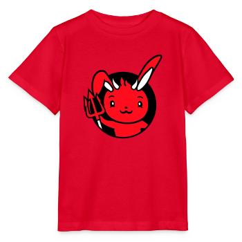Bunny Devil Démon Mal Satan Enfer Trident Costume - T-shirt bio MINI CREATOR Stanley/Stella Enfant - rouge - Devant - Jaiden (125cm)