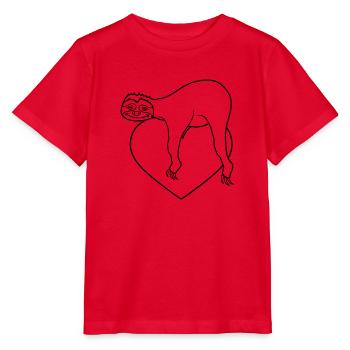 herz liebe faultier entspannen muede chillen haeng - Stanley/Stella Kinder T-Shirt MINI CREATOR  - Rot - Vorne - Jaiden (125cm)